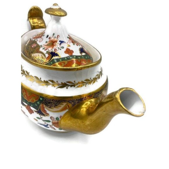 Antique Royal Crown Derby or Spode Imari Flowers Teapot with Lid Circa 1810 Gift - Picture 2 of 9